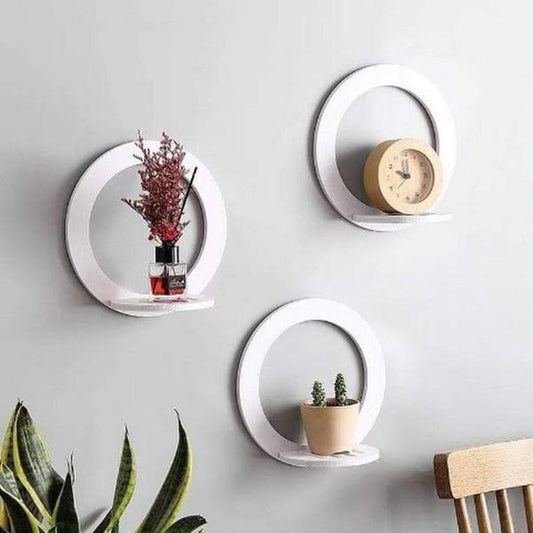 4 Pcs Stylish White MDF Wood Shelves for Modern Home Decor