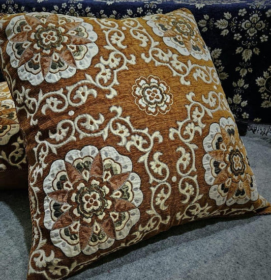 2 Pcs Velvet Embroidered Floor Cushion Cover