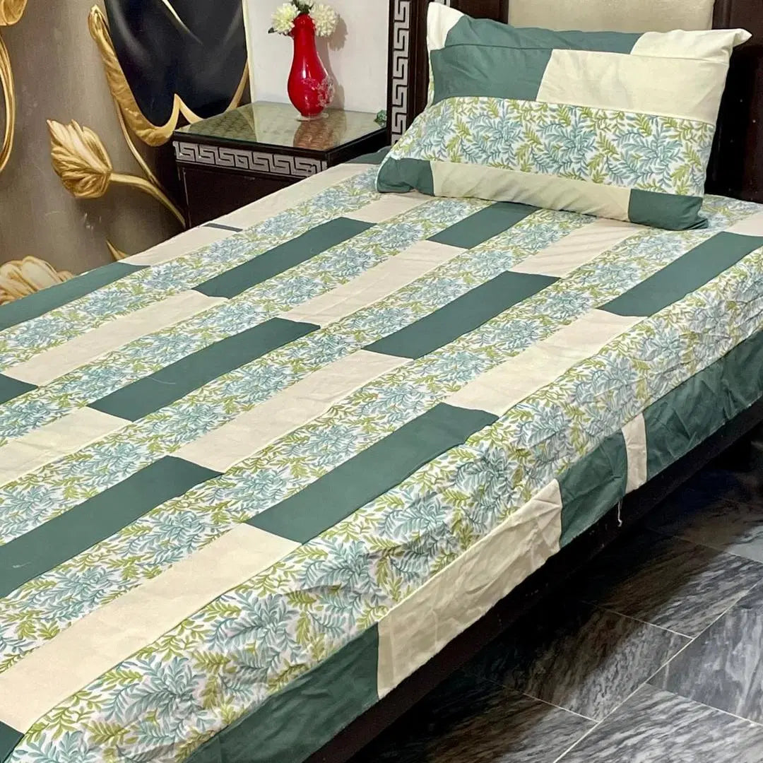 Vibrant Multicolor Cotton Patchwork 2 Pcs Single Bedset